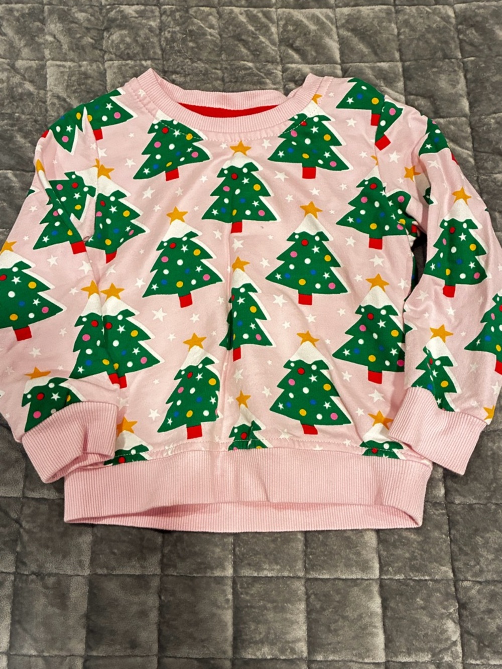 Kids Pink Girls Christmas Tree Sweatshirt